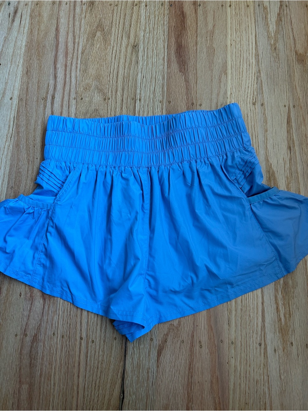 Free People Bright Blue Smocked Waist Mini Skirt